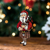 MacDonagh Weathered Clan Badge Tartan Wood Acrylic Ornament Santa Personalized