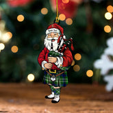 Purves Clan Badge Tartan Wood Acrylic Ornament Santa Personalized