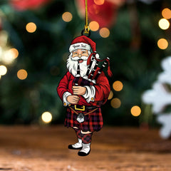 Brown (Broun) Modern Clan Badge Tartan Wood Acrylic Ornament Santa Personalized