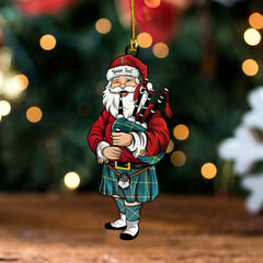 Cleland Ancient Clan Badge Tartan Wood Acrylic Ornament Santa Personalized