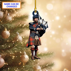 Personalized Clan MacNab Ancient Tartan Bagpipe Ornament with Custom Name – Scottish Christmas Tree Decoration QT12